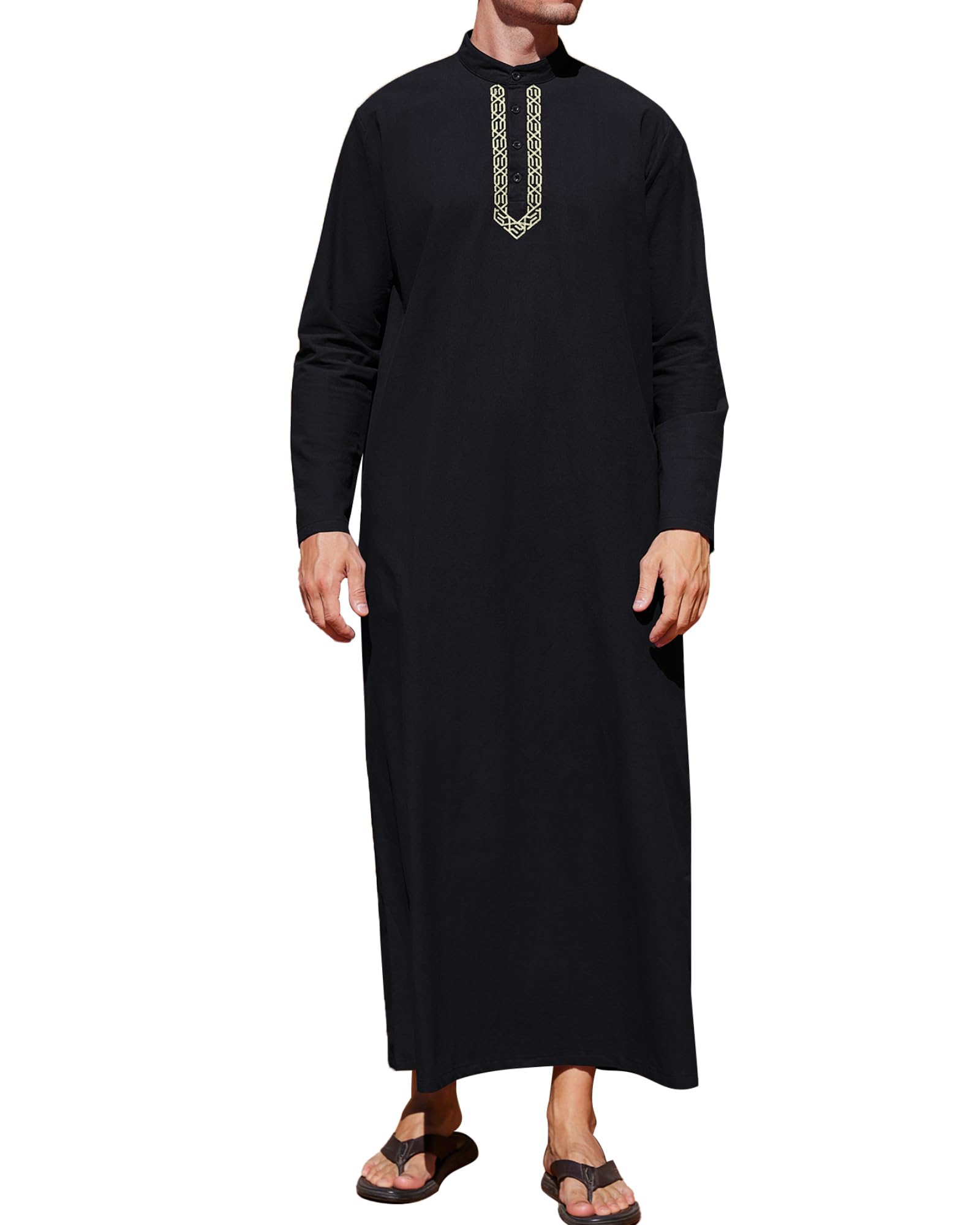 yaohuole Thobe for Men Islam Arabic Thobe for Men Mens Kaftan Big and Tall Dishdasha for Men-picture-34