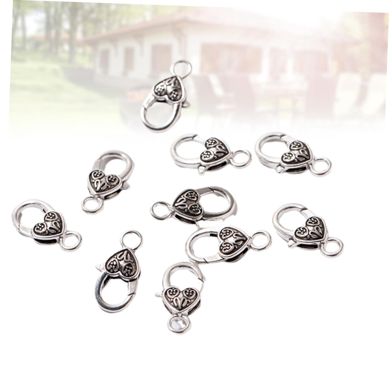 120stücke Vintage Silberne Schnallen Herzförmige Verschlüsse Für Schmuckherstellung Für Halsketten Und Armbänder