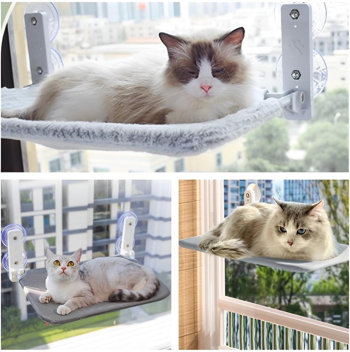 سرير للقطط من توريسيك، مجثم نافذة للقطط، ارجوحة للقطط، مقعد سرير موفر للمساحة، حمام شمس 360 درجة يحمل ما يصل إلى 20 كجم لأي حجم للقطط