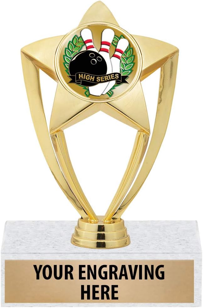 6" Gold High Series Bowling Trophies - Customized Bowling Trophy Awards