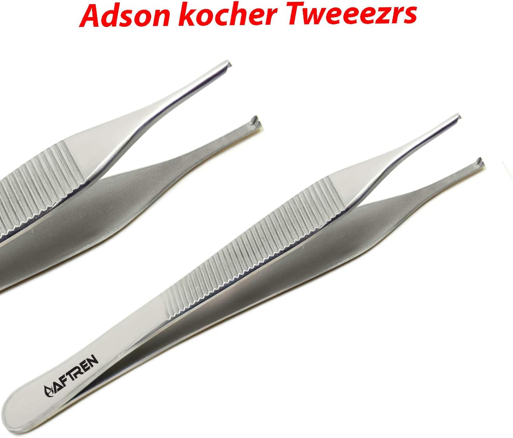 Pinzas Adson Kocher 1x2 dientes acero inoxidable punta fina para vendajes suministros hospitalarios veterinarios