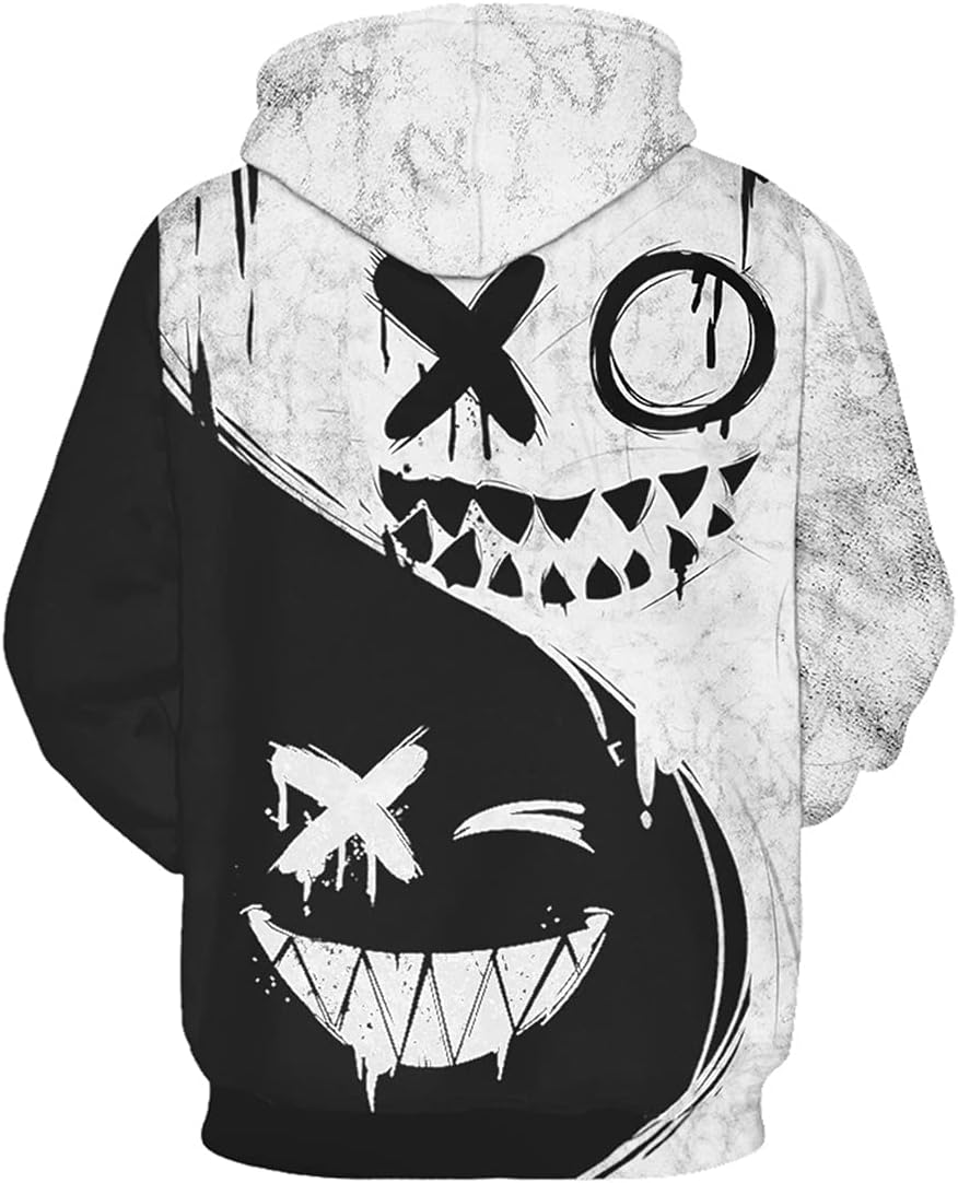 Chaos World Men's Novelty Hoodie Long Sleeves 3D Funny Graphic Print Sweatshirt Pullover - Image 3