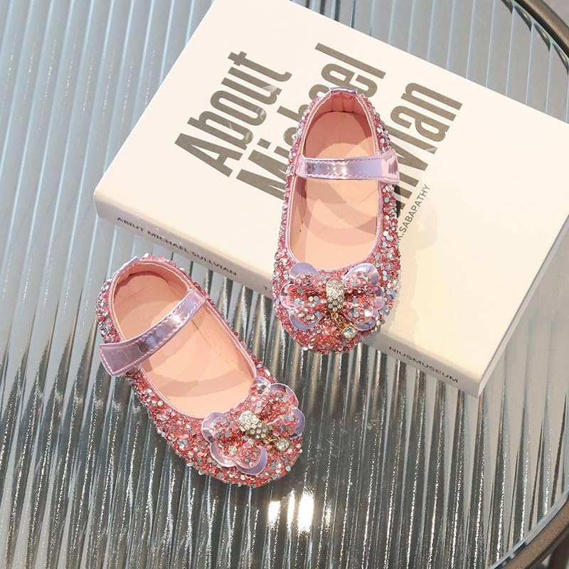 Princess Dress Up Shoes Girls Glitter Shoes Dance Party Cosplay Sparkly Flats Flower Girl Dress Up Wedding for Toddlers3