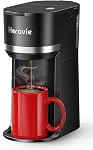 Single Serve Coffee Maker Machine for K-Cup and Ground Coffee, 6 to 12 oz. Brew Sizes, Fast Brew Single Cup Coffee Machine with Descaling Reminder and Water Window, Perfect for Small Spaces, Blue