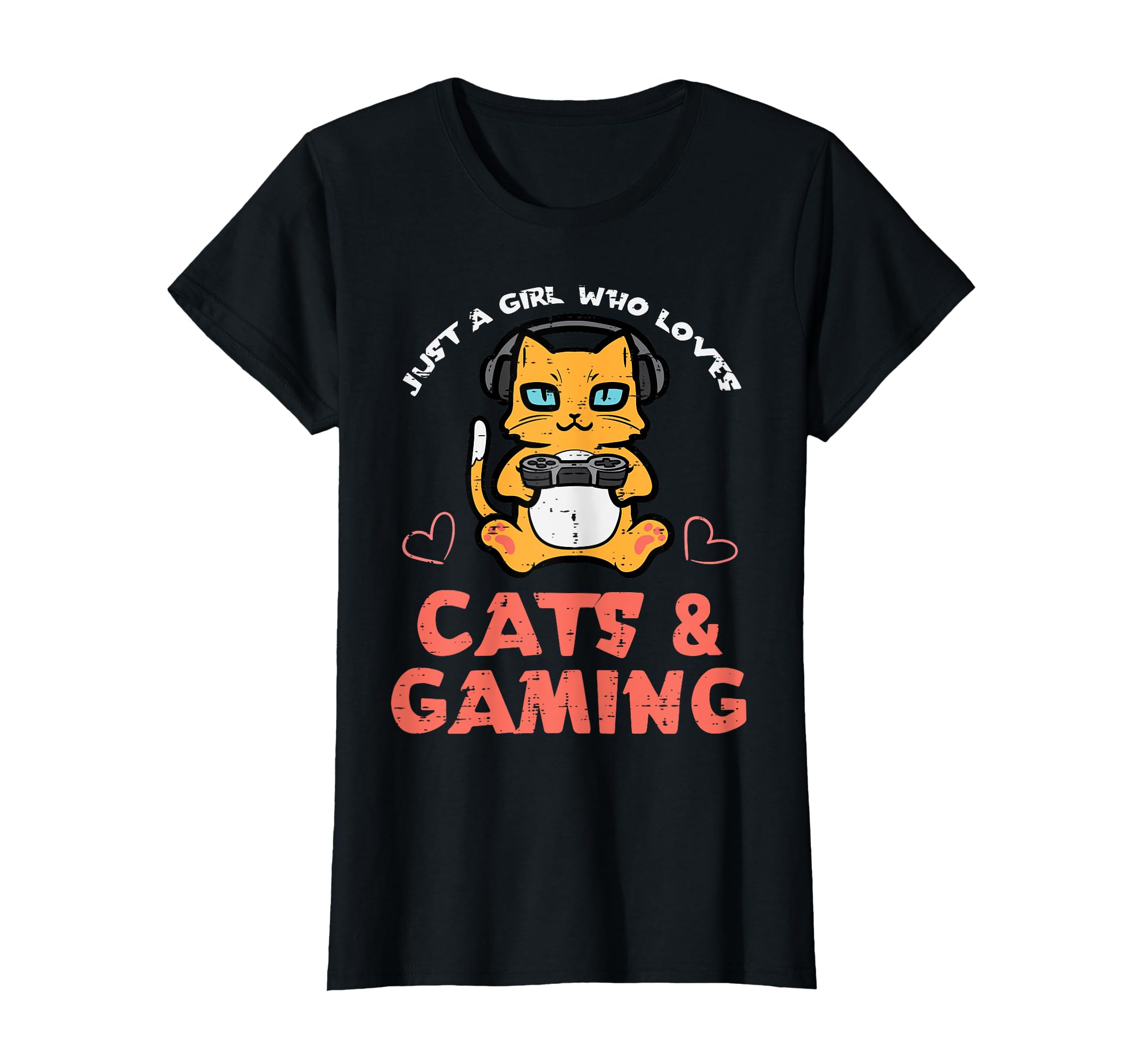 Just Girl Who Loves Cat Gaming Video Gamer Women Kids Youth T-Shirt