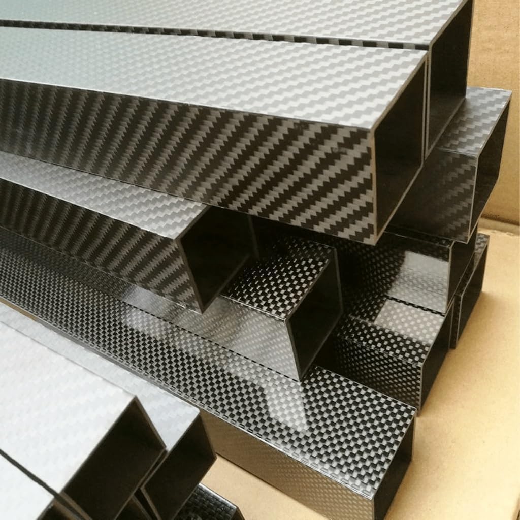 1pcs 3K Full Carbon Fiber Square Tube Plain Matte Length 500mm, for Mechanical Equipment Surface High Strength Hollow Carbon Fiber Pipe (Color : 25X25X20MM)