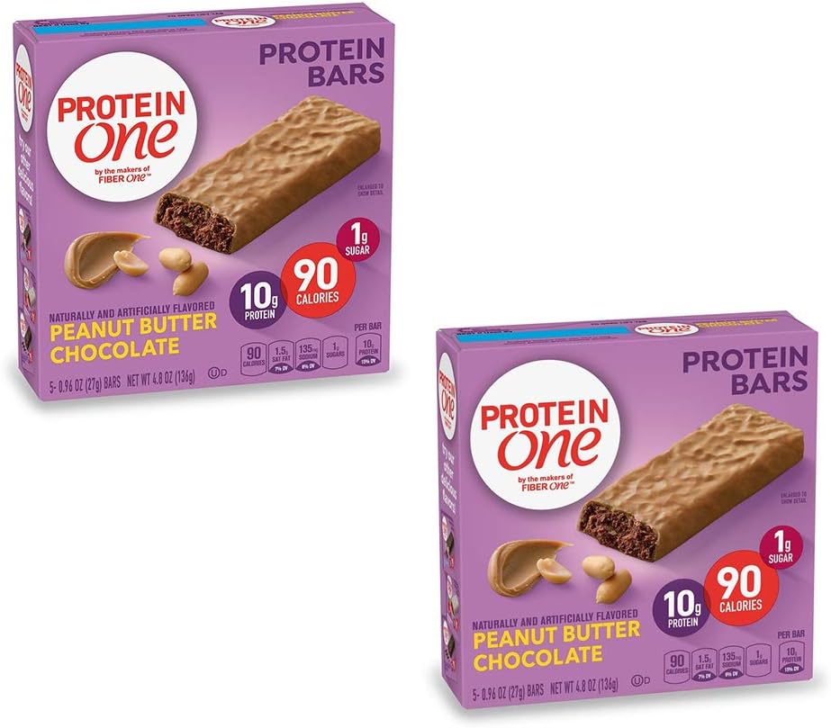 PROTEIN ONE 90 Calorie Protein Bar, Peanut Butter Chocolate, 4.8 oz(us) (Pack of 2)