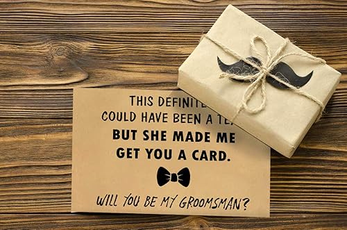 Miniatura 5 de Heather & Willow Tarjetas de propuesta de padrinos de boda, juego de 8 con sobres de 5 x 7 pulgadas, divertidos regalos de propuesta de padrinos de