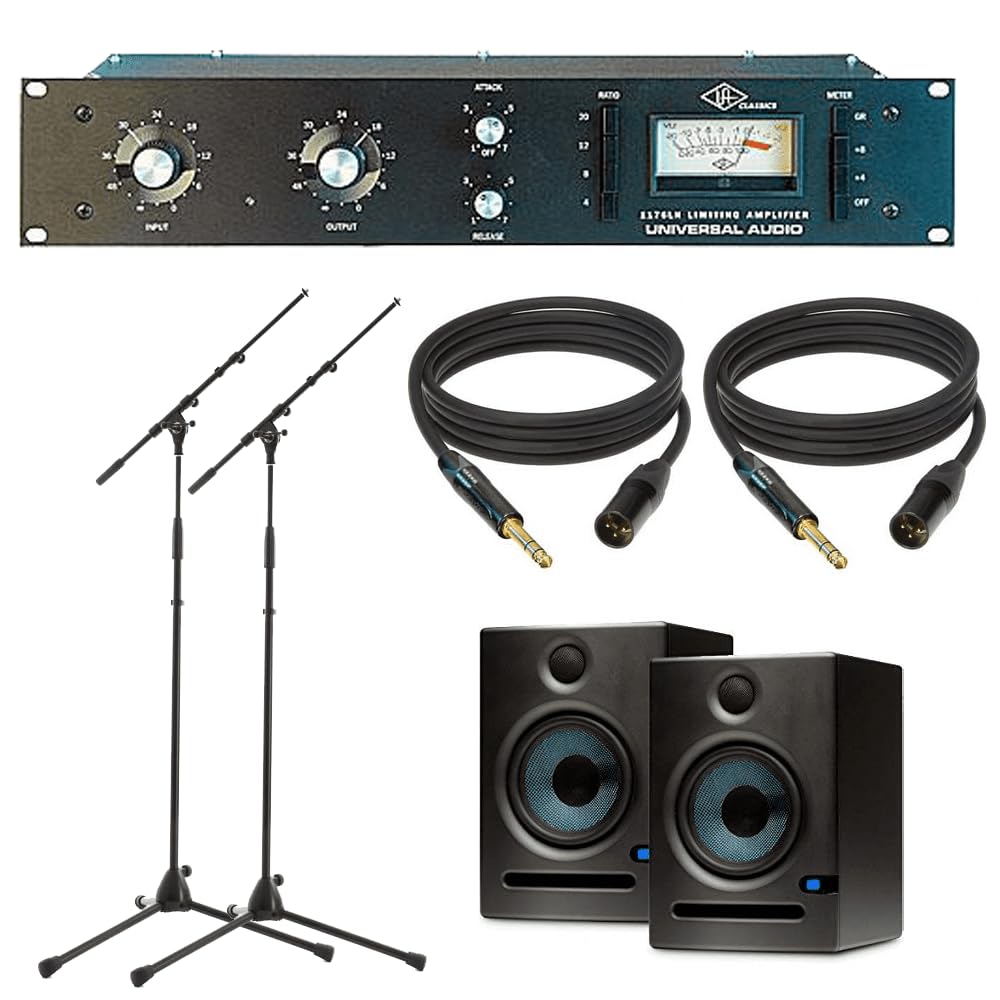 Clutch Universal Audio 1176LN – Dynamics Processor + Presonus Eris E5 Pair – Pair of High-Definition 2-Way 5.25 inch Near Field Studio Monitors Bundle