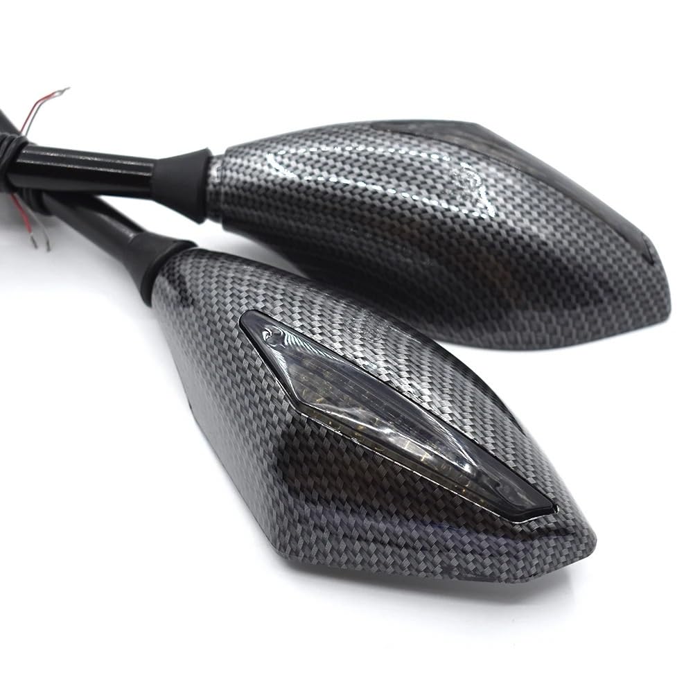 Motocyklowe Lusterka Wsteczne Moto Lusterko końców Pasuje Do MV Agusta 910R 989R 920 990 1078RR 1090 Uniwersalne 10mm Lusterka Wsteczne Motocykla Ze Zintegrowanym Kierunkowskazem(Snake skin)