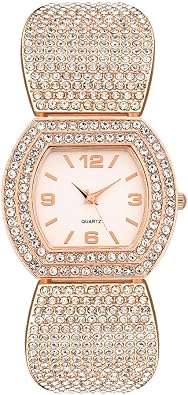 Women Classic Crystal Bangle Analog Quartz Wristwatches