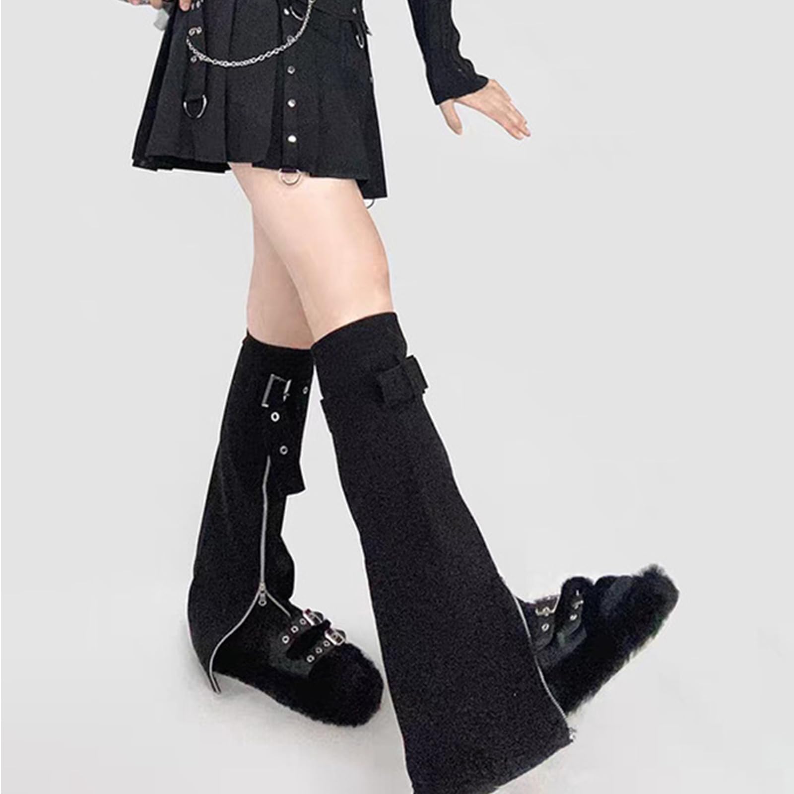 Scaldamuscoli da donna in jeans neri con occhiello, Y2K, punk, chiusura lampo, maniche svasate, streetwear, appuntamenti, notte