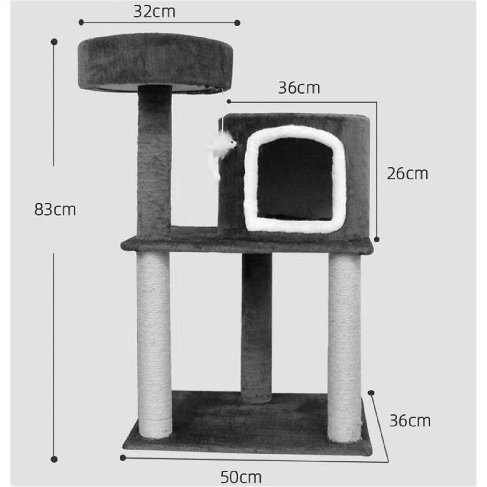 Drzewo dla kota Kot Clim e 83cm Stojak na drzewo dla kota Meble domowe dla kota Aktywność Kociaka Tower Center Produkty dla zwierząt Produkty do stylu życia dla zwierząt Meble do zabawy dla zwierząt