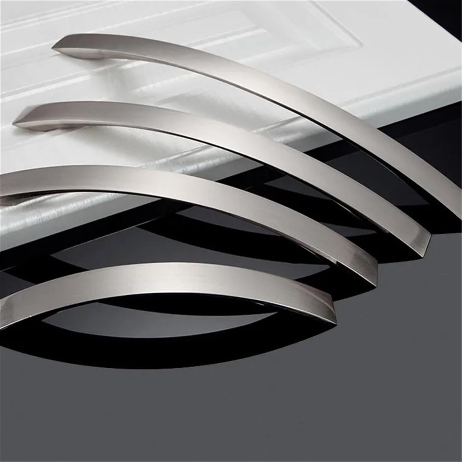 4 Pcs Brushed Silver Aluminum Alloy Kitchen Door Handles Cabinet Drawer Knobs Wardrobe(128mm)