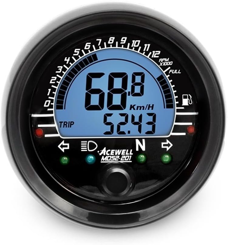 Acewell MD052-201 Waterproof Digital Multi-Function Speedometer & Tachometer