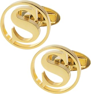 Cufflinks for Men Classic Tuxedo Shirt Wedding Cuff Links Personalized Initials A-Z Gift