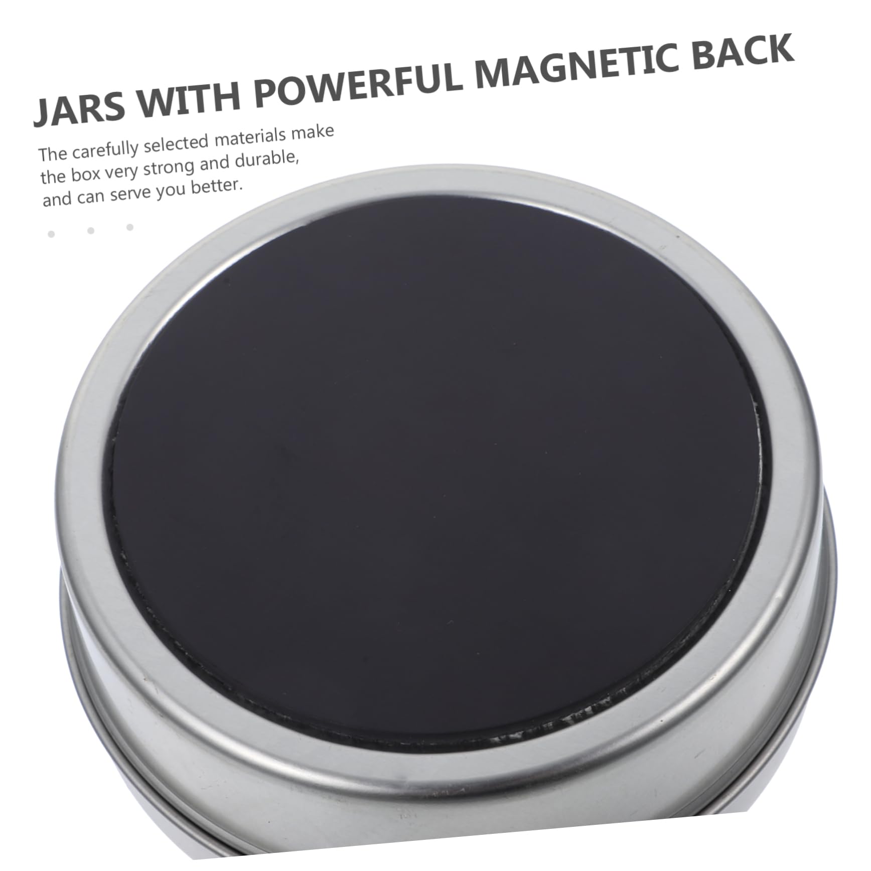 Juego de 3 recipientes magnéticos de metal redondos portátiles para cocina y barbacoa, fácil de fijar al refrigerador, ideal para hierbas, condimentos y especias