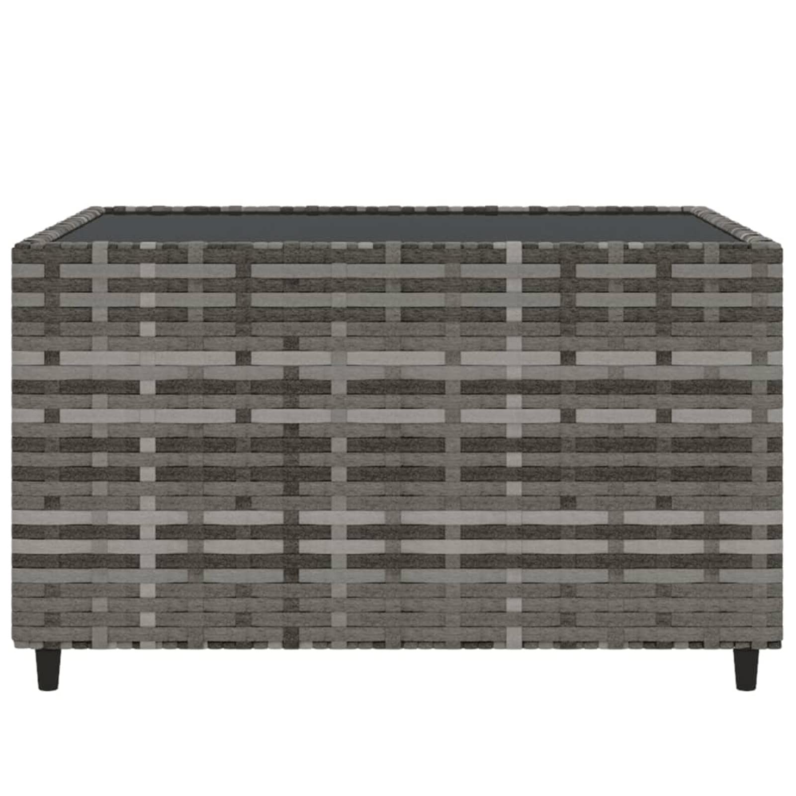 Stolik kawowy na zewnątrz, stół do mebli ogrodowych, idealny na balkon, piknik, podwórko i patio, łatwy montaż, kwadratowy stolik kawowy ogrodowy szary 50 x 50 x 30 cm Poly rattan