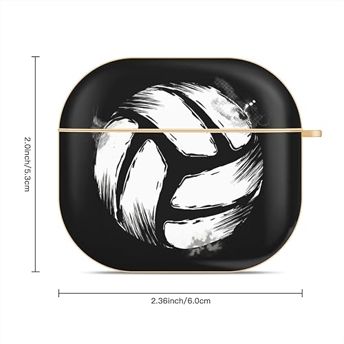 Miniatura 4 de Funda compatible con AirPods 3 de voleibol, bonita funda chapada en oro de 3ª generación con llavero protector duro Gen 3 diseñado para Apple AirPod
