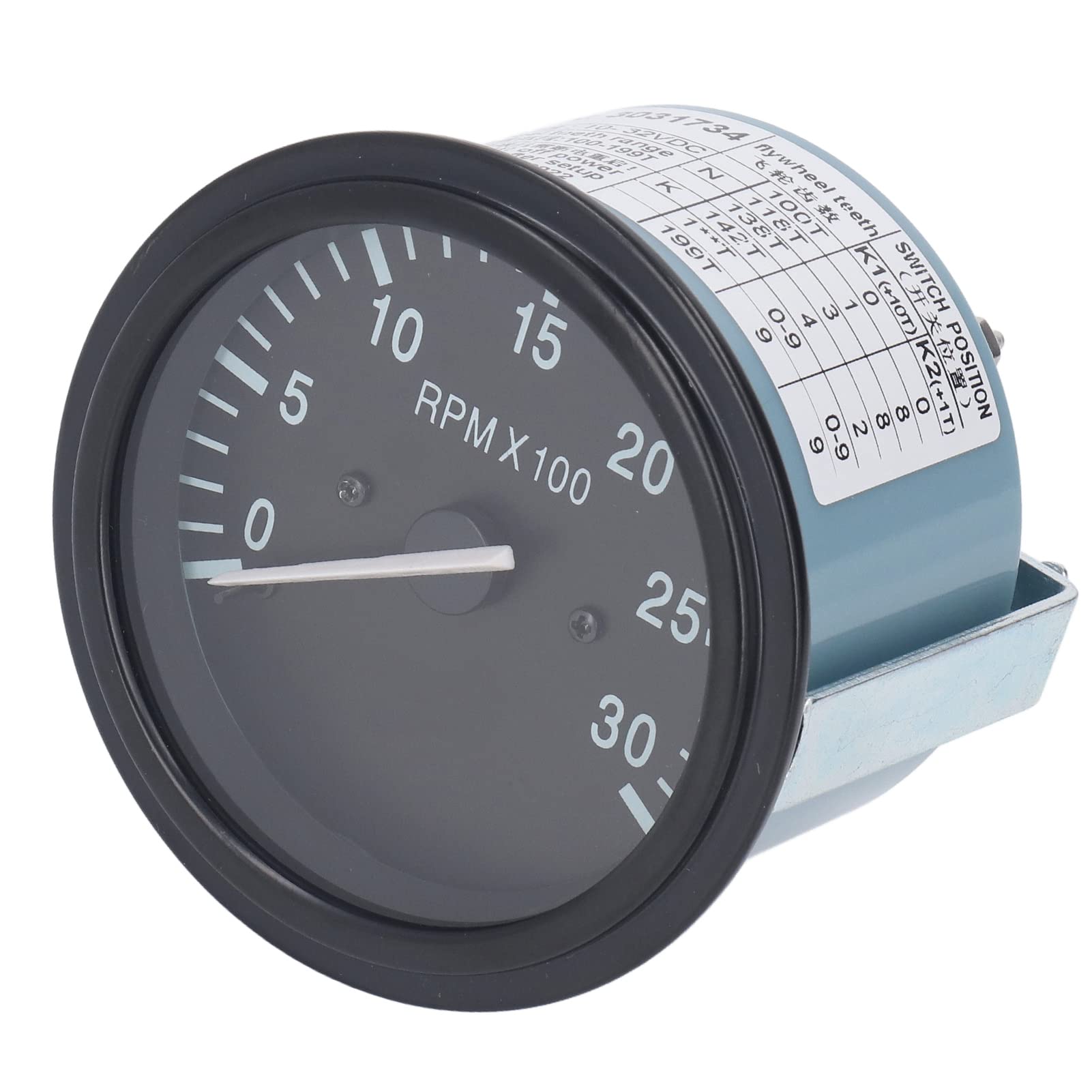 FTVOGUE Indicador de Presión de Aceite del Tacómetro del Motor 10 a 32 VCC 0 a 3000 RPM 100 a 199 T para Monitoreo del Motor del Generador y Reemplazo de Equipos