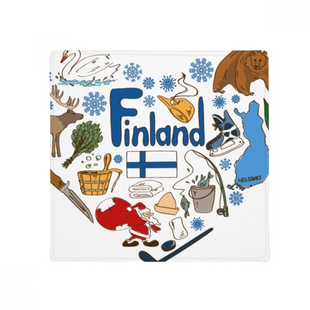 Tapis Finlande Love Heart cadeau idéal 80x80 cm, tapis de sol pour amoureux de la Finlande