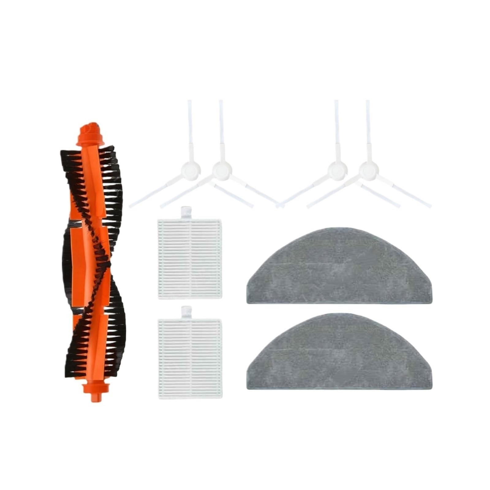 HIZON Sweeping Robot Vacuum Cleaner Main Brush Side Brush Mop Cloth HEPA Filter Spare Parts，Compatible For Xiaomi ，E12 E10 B112(Set-9PCS)
