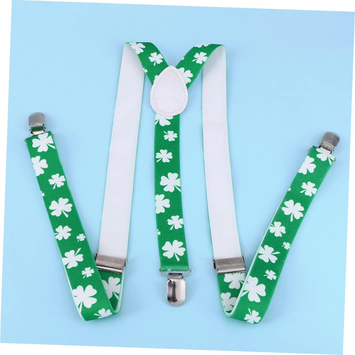 2pcs 1 Set Party Tie Party Dress up Accessory Suspender Shamrock Suspenders