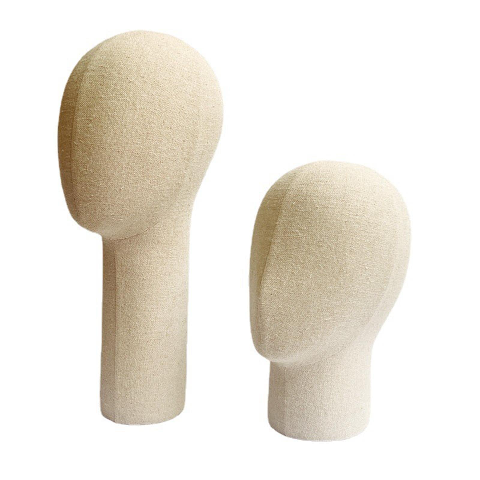 Espositore per Cappelli, Parrucche, Occhiali E Teste in Lino, Modello per Uso Aziendale con Base, Opzione 3-Stile corto