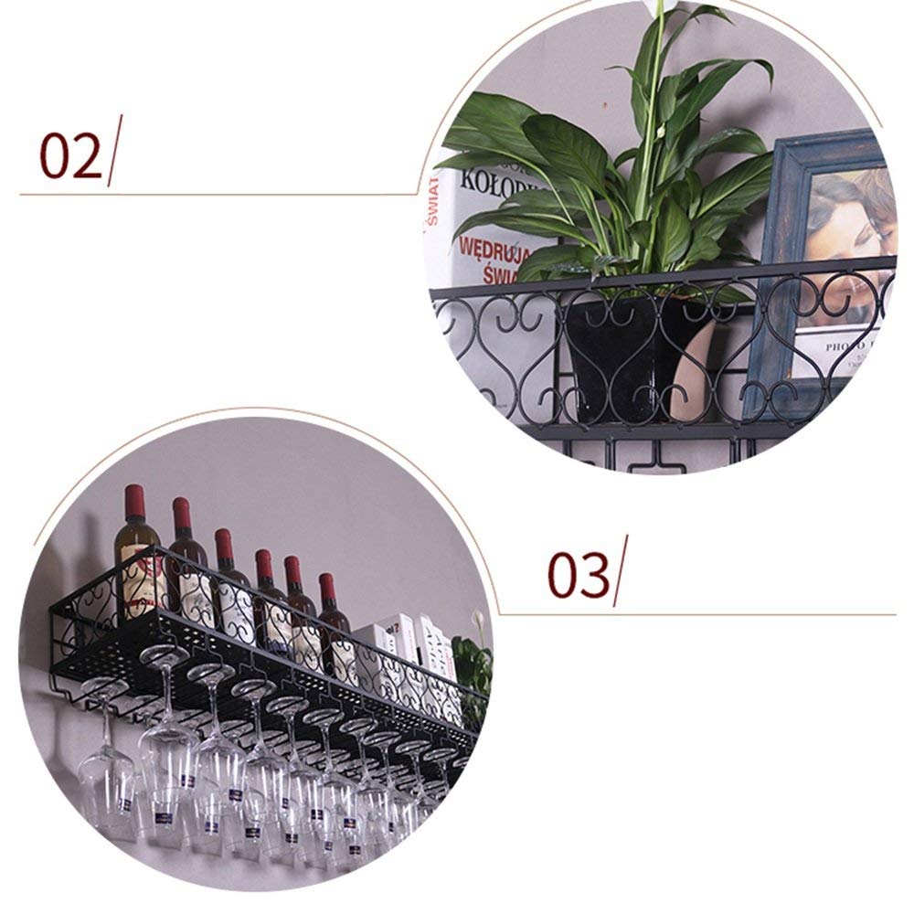 MU Porte-Bouteilles de Restaurant, Porte-Bouteilles de vin décoratives, Porte-Bouteilles Porte-gobelet de Plafond européen pour compléter n'importe Quel Espace