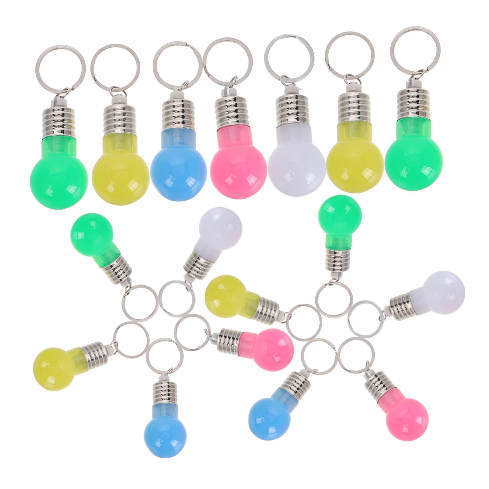 Porte-clés ampoule LED et son ABOOFAN lot de 21 pièces colorées