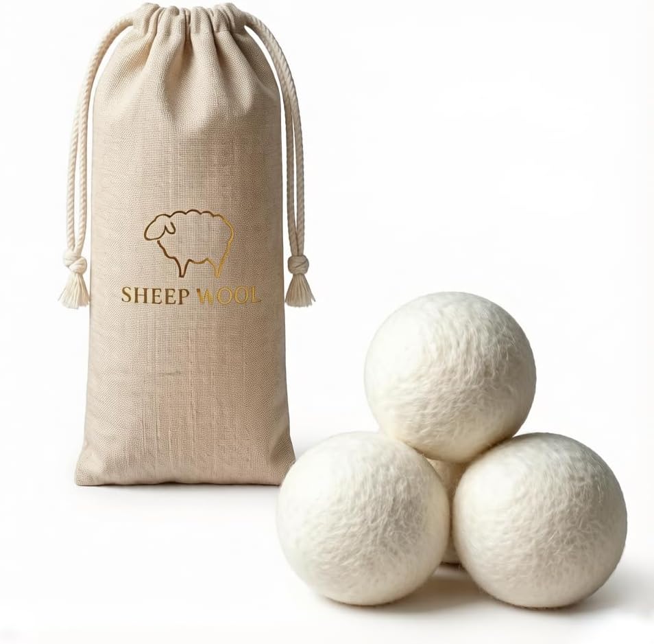 Wool Dryer Balls 3 Pack - Compact Reusable Laundry Balls for Travel & Small Loads
