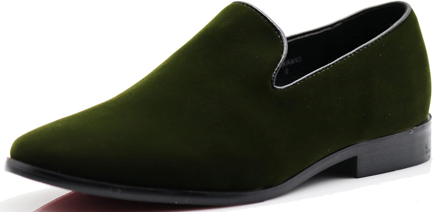 Enzo Romeo Men's Fashion Formal Tuxedo Slip On Loafer Velvet Dress Shoes SKO03
