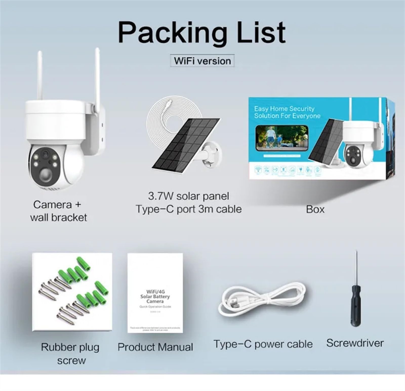 Telecamera Wifi Esterno, Telecamera IP solare wireless esterna Telecamera PTZ Telecamera di videosorveglianza con batteria incorporata HD 1080P Standby prolungato ,Sicurezza, Antifurto(Wifi Camera Onl