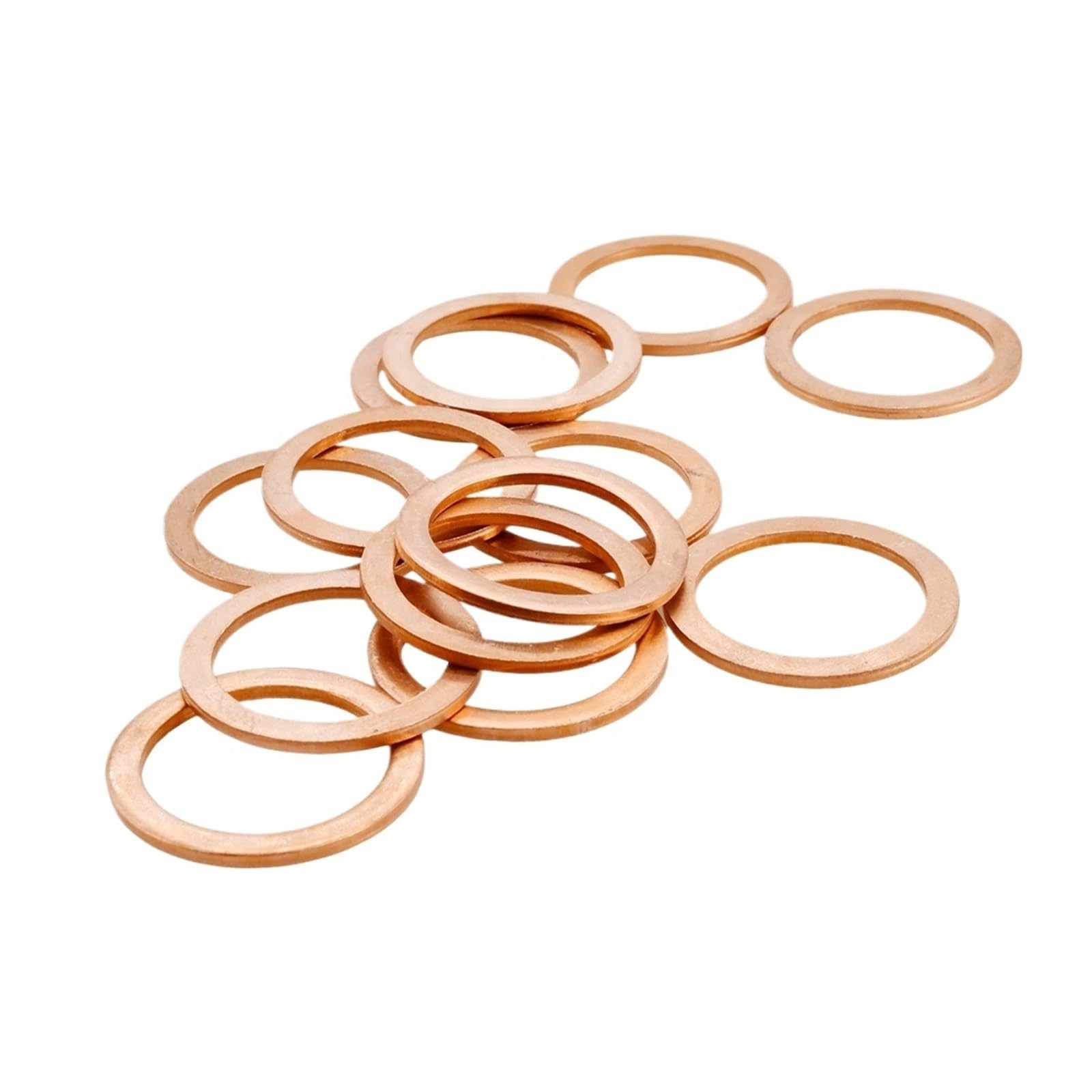 M5 M6 M8 M10 M12 M16 M18 M20 M22 M24 Arandelas sólidas de cobre puro Tapón de cárter de aceite de motocicleta Junta de sellado Espaciadores Arandela(M10x16x1,200Pcs)