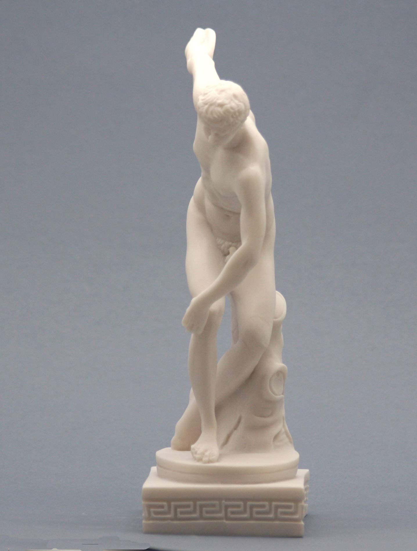 Discobolus Discus Lanciatore Nudo Maschio Atleta Greco Romano Statua 21 cm Cast Alabaster