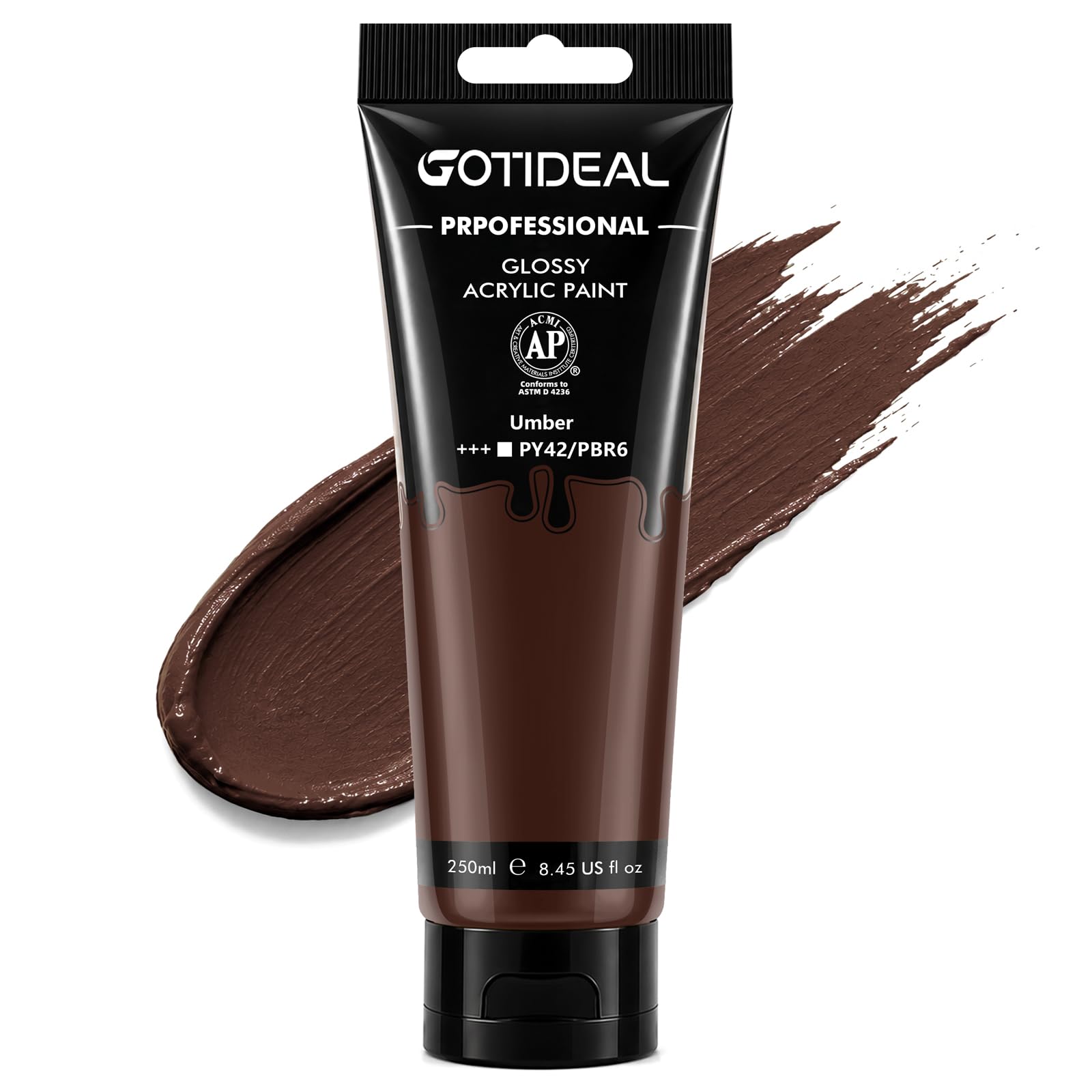 Acrylic Paint Burnt Umber Tube (250ml / 8.45oz) Brown Paint