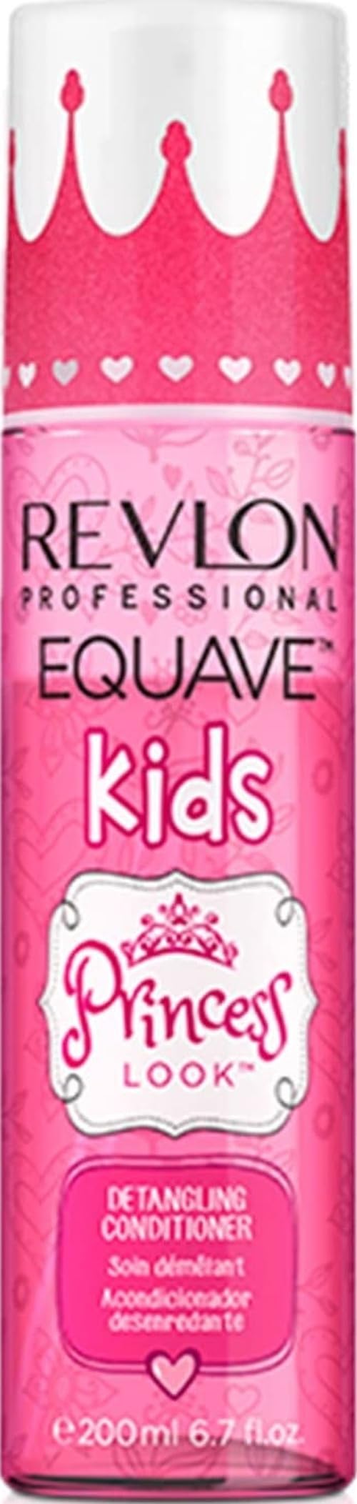 REVLON PROFESSIONAL EQUAVE KIDS Princess Look, Detangling Spray Conditioner, Leave-In for Girls’ Hair, Makes Styling Easier, Adds Shine and Softness, Floral and Fruity Fragrance, 200 ml
