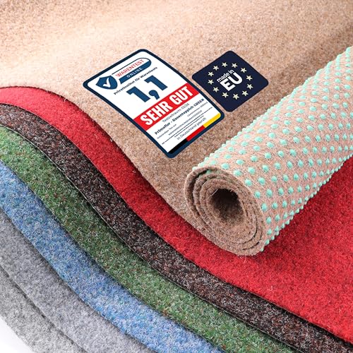 Primaflor Rasenteppich GREEN Meterware mit Noppen | Beige - 1,33m x 1,00m | Outdoor Kunstrasen-teppich wetterfest, wasserfest & pflegeleicht für Balkon, Garten