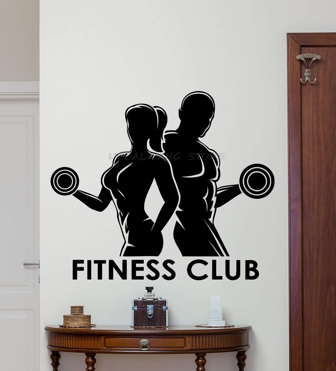 Fitness Wandtattoo – Abnehmbarer Vinyl-Aufkleber Mit Motivationsspruch, 89x54 Cm, Für Home Gym Oder Büro