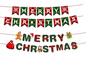 4pcs Merry Christmas Banner Decoration: Seasonal Cheer for Homes, Offices, Photo Booths, Grinch-Themed Parties