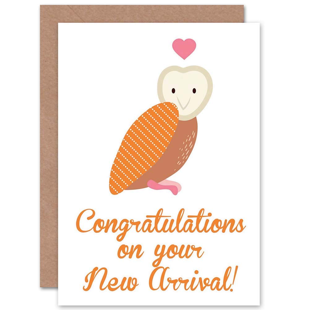 Wee Blue Coo NEW BABY ARRIVAL CONGRATULATIONS OWL ART GREETINGS GREETING CARD GIFT