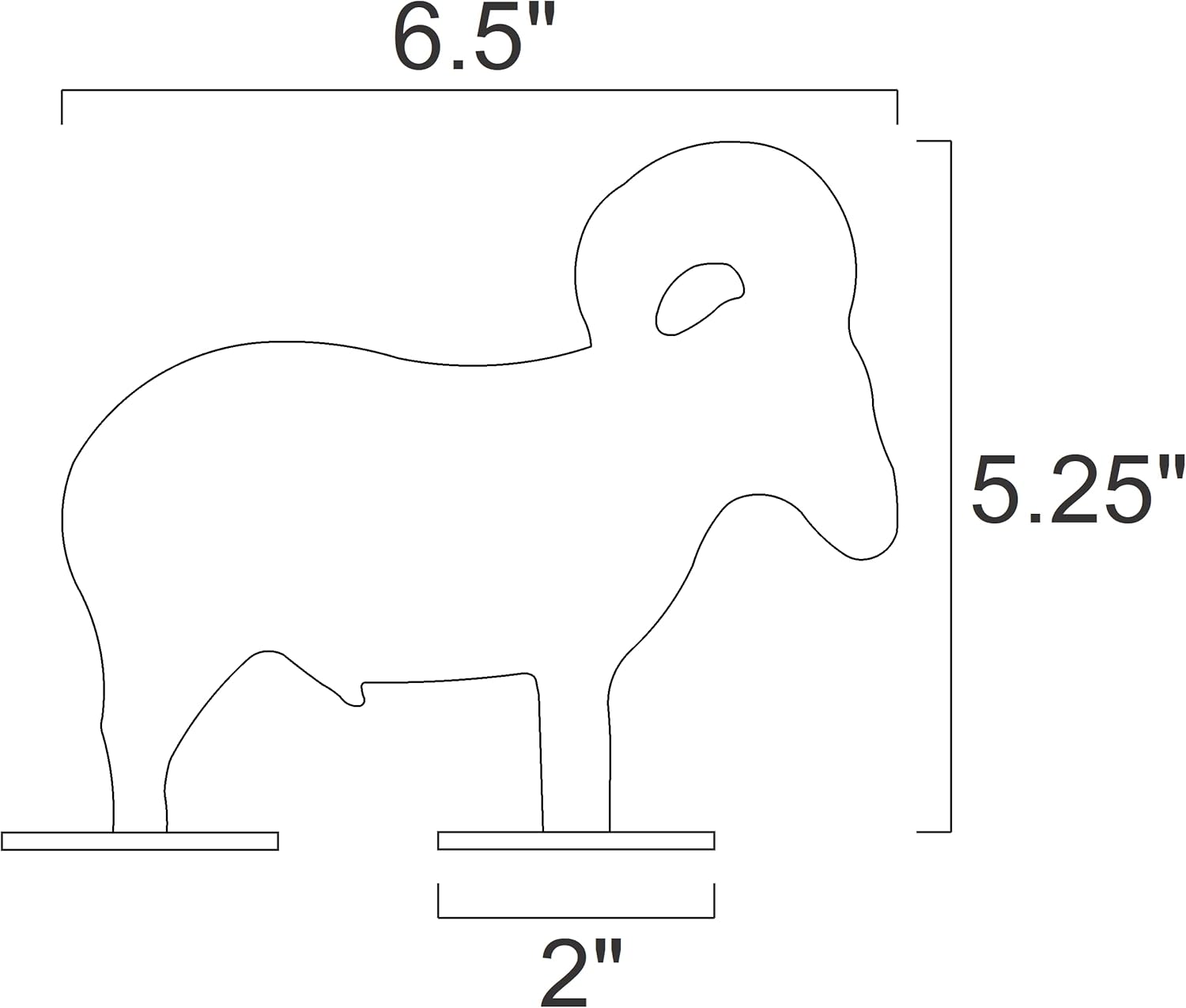 Magnum Target 1/5 Scale NRA/IHMSA .22LR Rim-fire Small Bore Animal Knock-Over Targets - 4pc. Steel Targets - Unpainted
