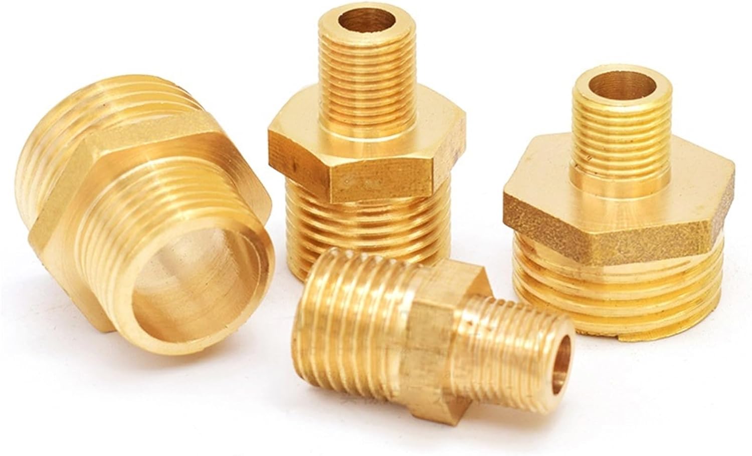Brass Pipe Hex Nipple Fitting Quick Coupler Adapter 1/8 1/4 3/8 1/2 3/4 1 BSPT Male to Male Thread Water Oil Gas Connector(2-3fen)