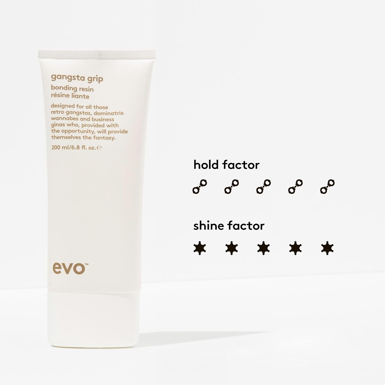 Evo Gangsta Grip Bonding Resin - Extra Strong Hold Gel for Style Control with A High Shine Finish - 6.8fl.oz