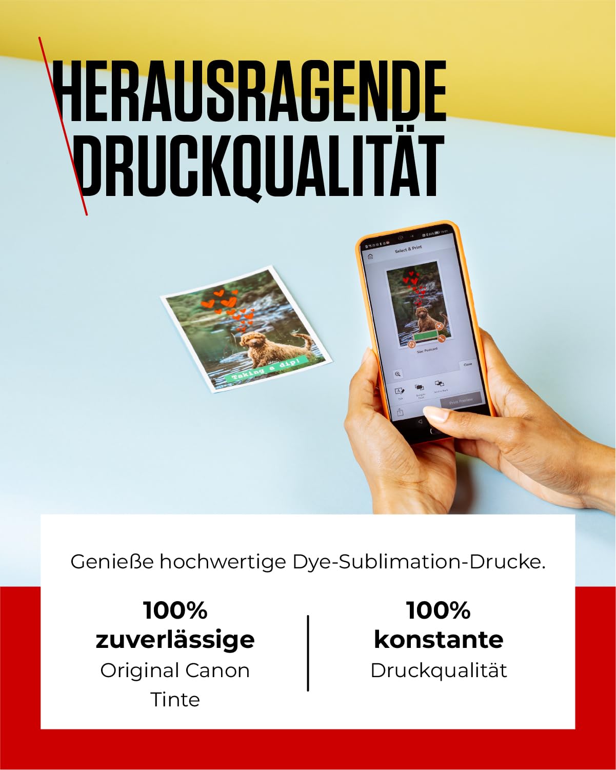 Canon SELPHY RP-108 Tinten- und Papier-Multipack – Original Canon Fotodrucker Tintenpatronen 2er-Pack & 108 Blatt Fotopapier (100 x 148mm)