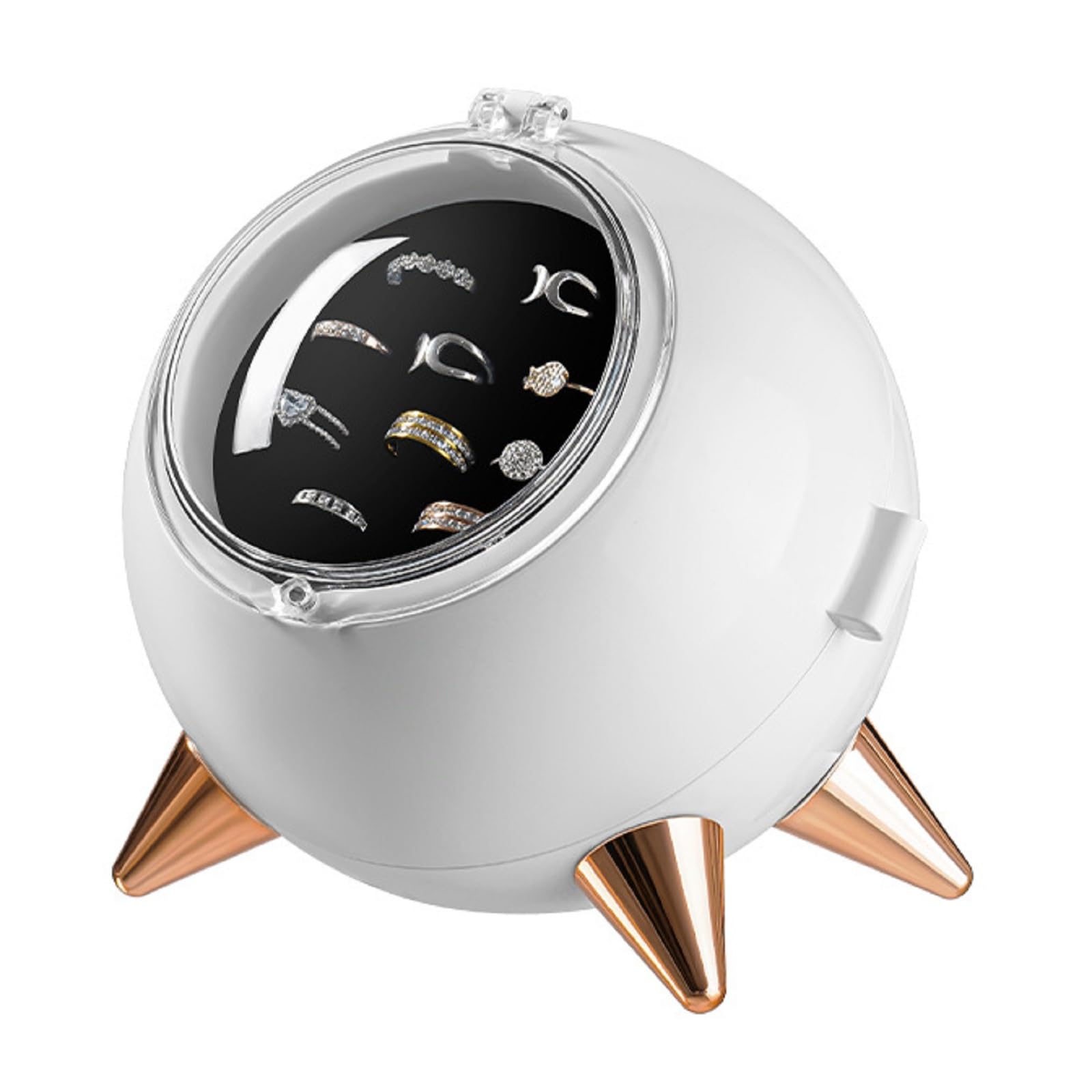 Ring Storage Box, Plastic Jewelry Storage Case, Transparent Window Jewelry Box Organizer Display Case, Jewellery Box Organiser for Necklace, Rings,A