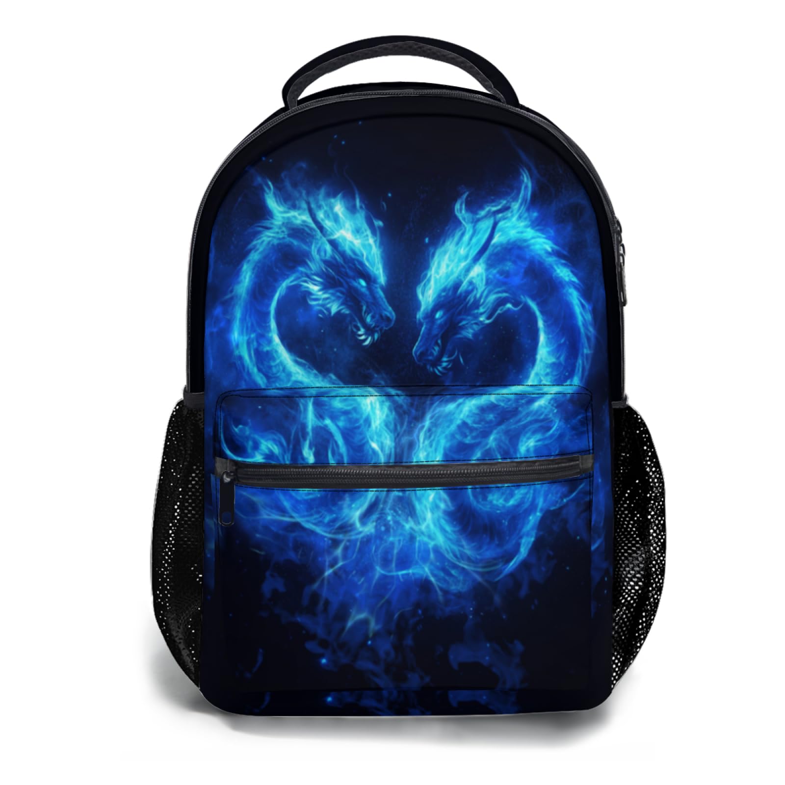 Giwawa Blue Fire Dragon Backpacks Cool Animal Print Kids School Bag Daypacks with Adjustable Shoulder Strap & Multi Pockets Laptop Bookbag for Teens