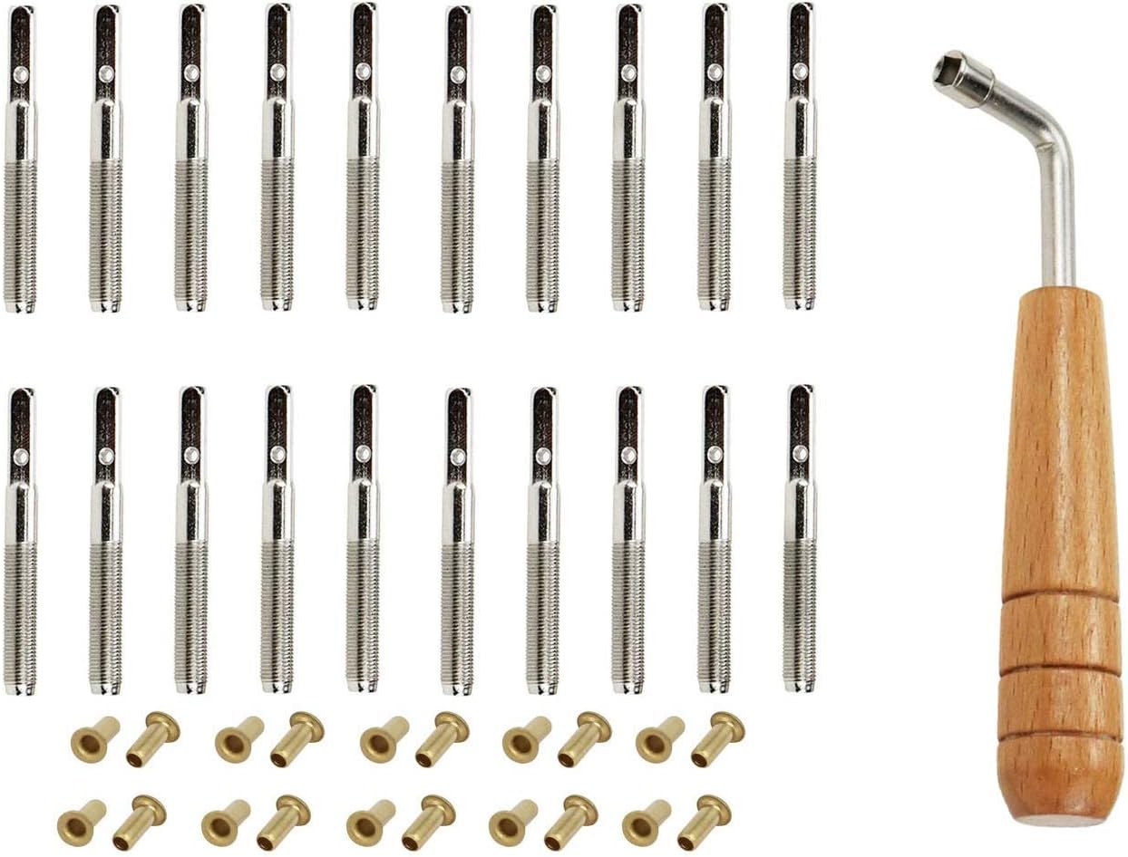 Jiayouy 20Pcs Tuning Pin Nails with Lshape Tuning Wrench