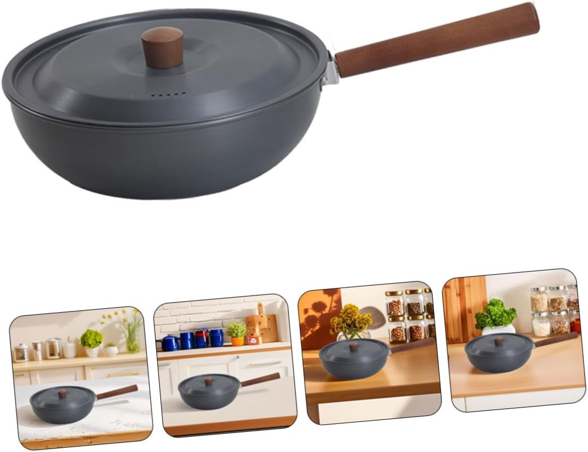 Sturdy Aluminum Alloy Outdoor Frying Pan Even Heat Distribution for Cooking Essential for Camping Cooking Pot