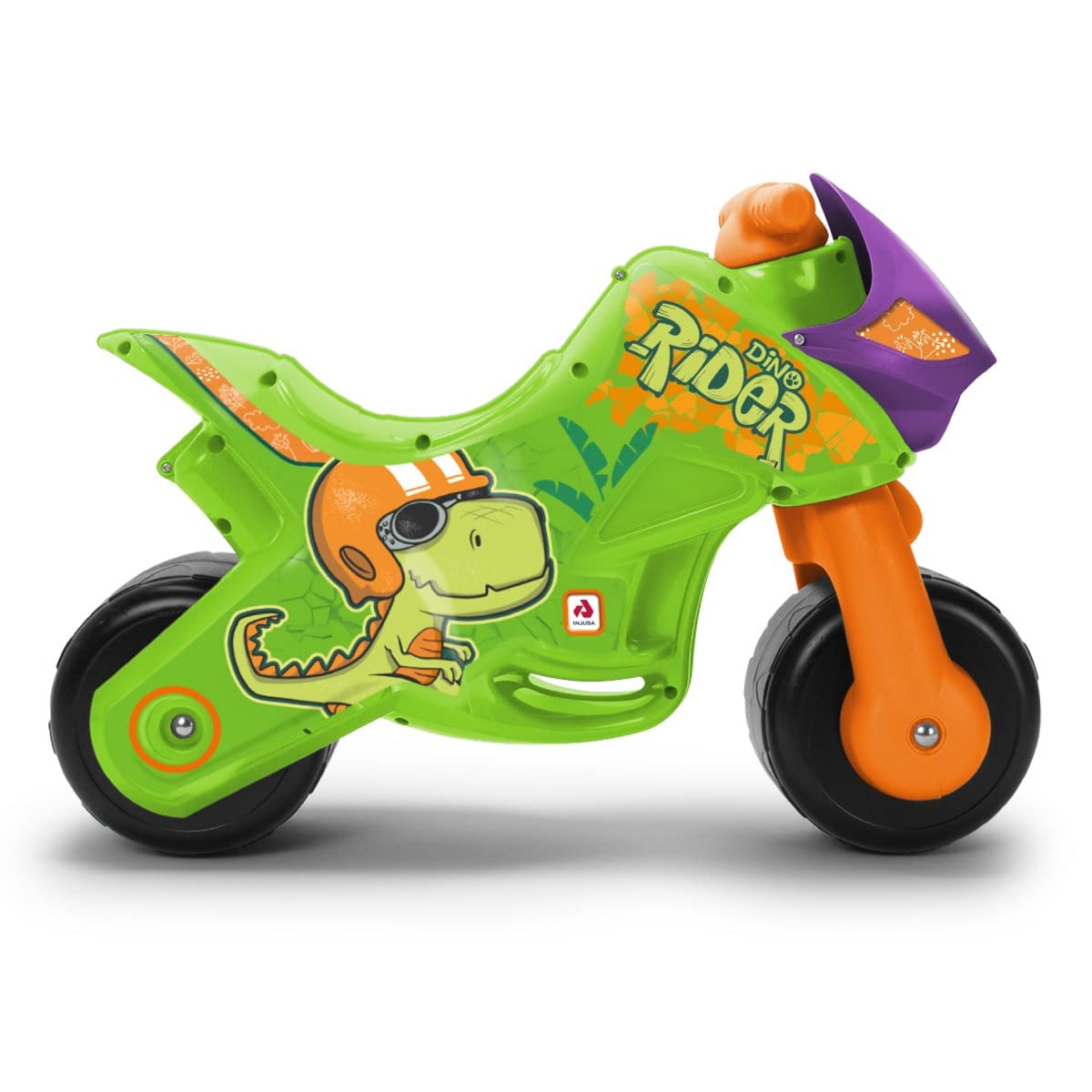 INJUSA Laufrad Motorrad für Kinder ab 18 Monaten, Dino Rutschfahrzeug mit Breiten Rädern, ergonomischem Sitz und Tragegriff, Indoor & Outdoor